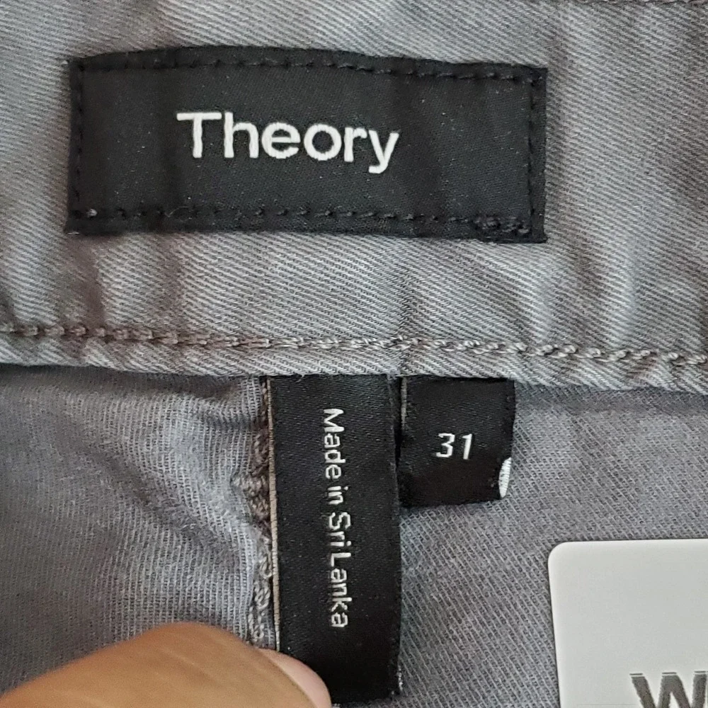 Theory Men Pants 31 Gray Chino Twill Zipper 29